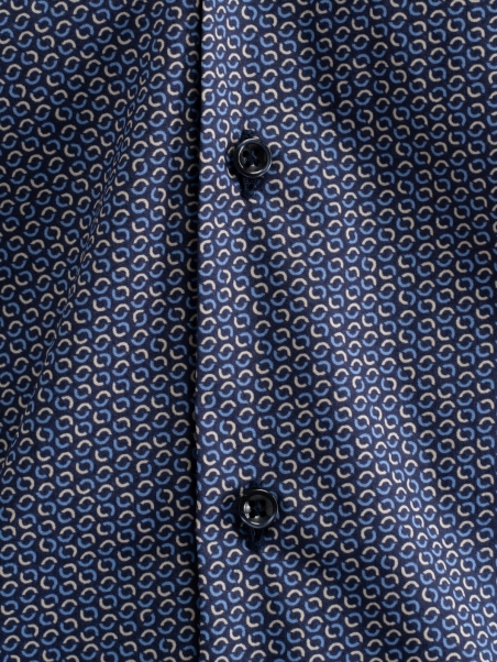 Camisa de microdiseño para hombre con cuello abotonado