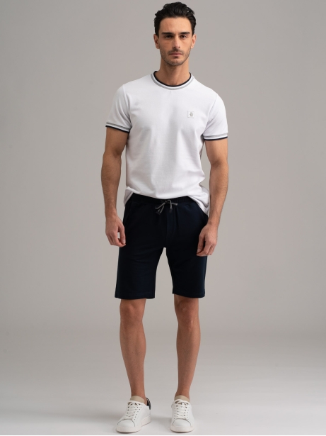 T-shirt uomo in cotone stretch con rib a tre colori 2