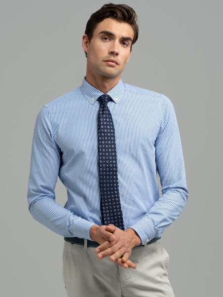 Camicia uomo office a righe collo button down