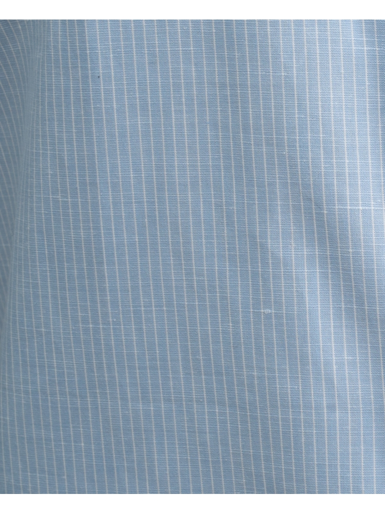 Camisa de media manga para hombre en mezcla de lino Cuello coreano