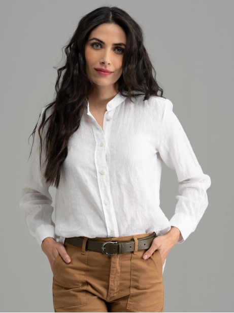 Camisa de lino teñida para mujer