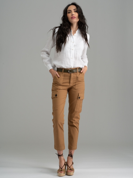 Camisa de lino teñida para mujer