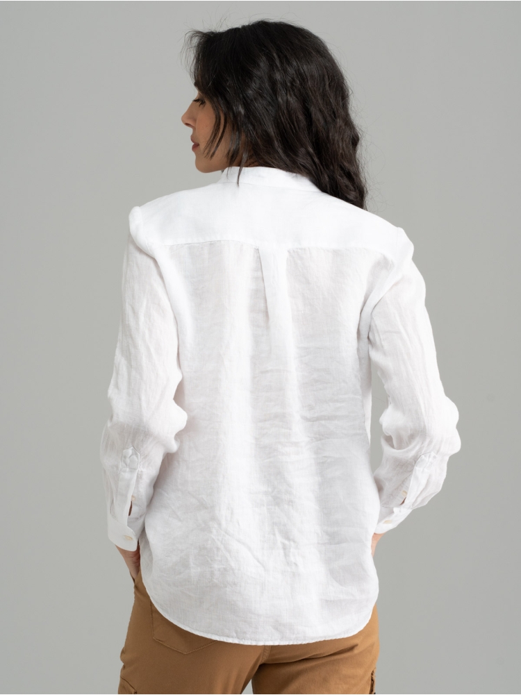 Camisa de lino teñida para mujer