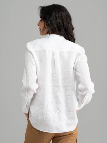 Camisa de lino teñida para mujer