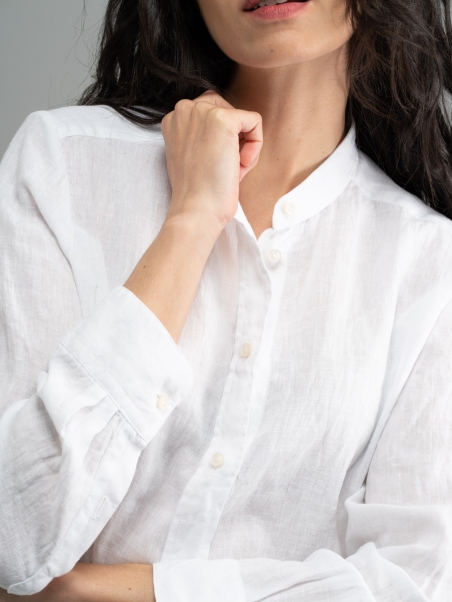 Camisa de lino teñida para mujer