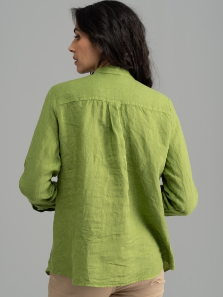 Camisa de lino teñida para mujer