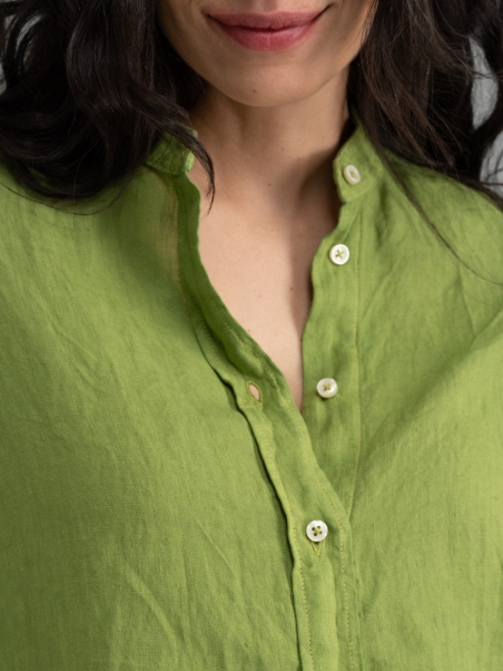 Camisa de lino teñida para mujer
