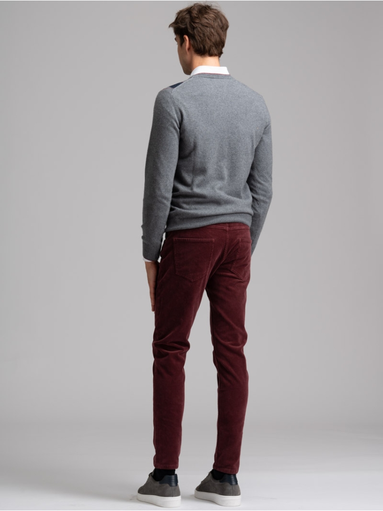 Jersey de cuello redondo para hombre con rombos e incrustaciones
