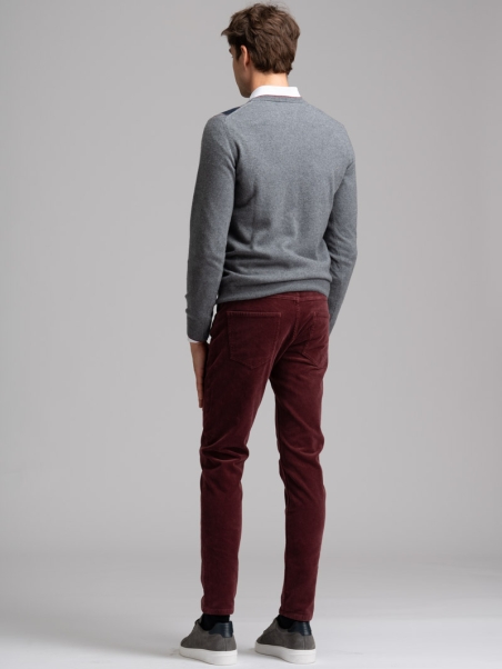 Jersey de cuello redondo para hombre con rombos e incrustaciones
