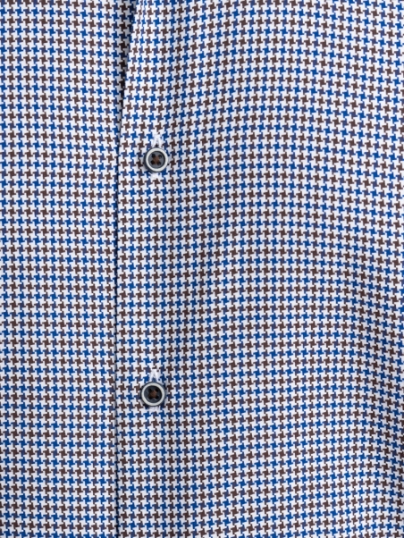 Camicia uomo fantasia pied de poule collo button down