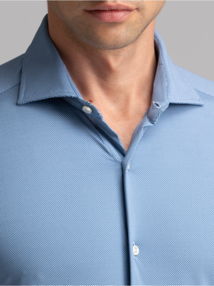 Camicia uomo TECNO bluette collo semi francese