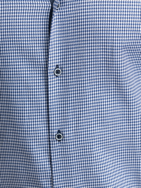Camisa de pata de gallo para hombre con cuello abotonado