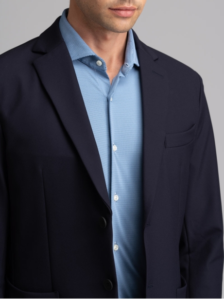 Chaqueta sin forro para hombre en tejido TECNO azul 2