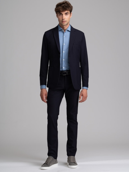 Chaqueta sin forro para hombre en tejido TECNO azul