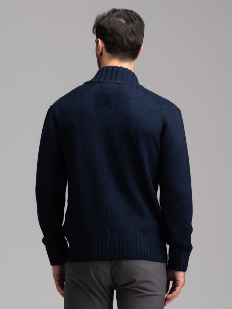 Jersey de cuello alto con mezcla de cachemira para hombre