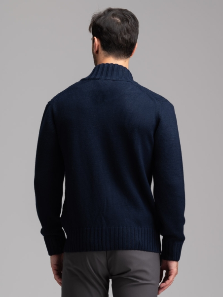Jersey de cuello alto con mezcla de cachemira para hombre