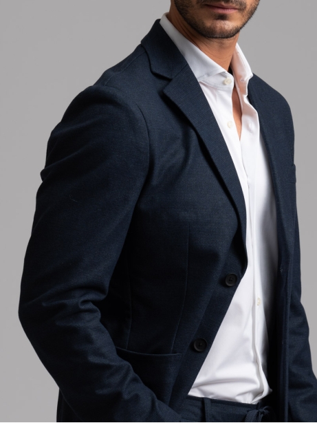 Chaqueta Príncipe de Gales de hombre en jersey azul 2
