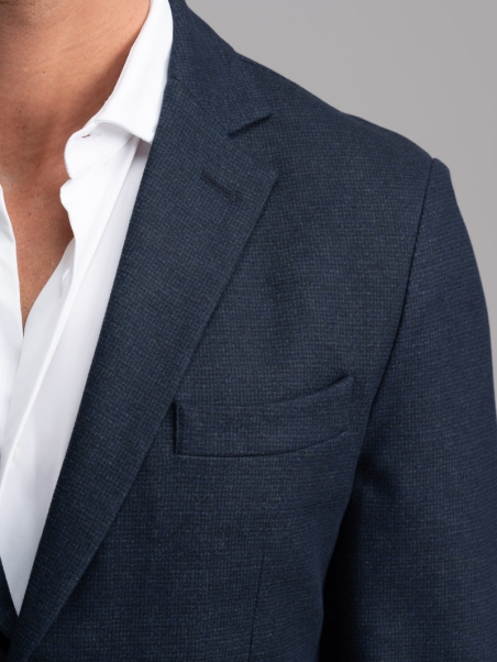 Chaqueta Príncipe de Gales de hombre en jersey azul
