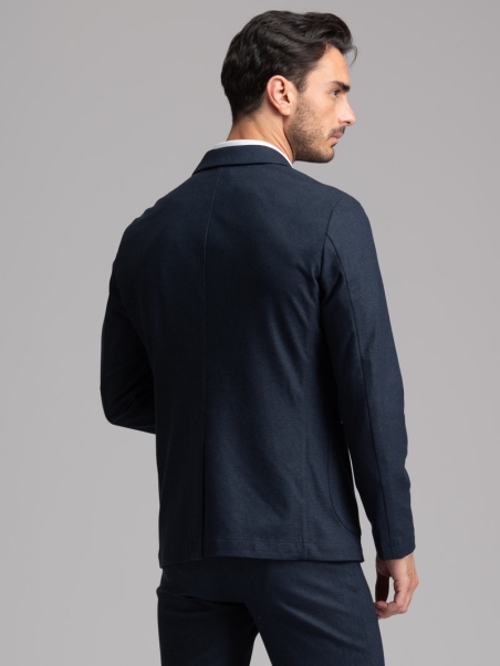 Chaqueta Príncipe de Gales de hombre en jersey azul