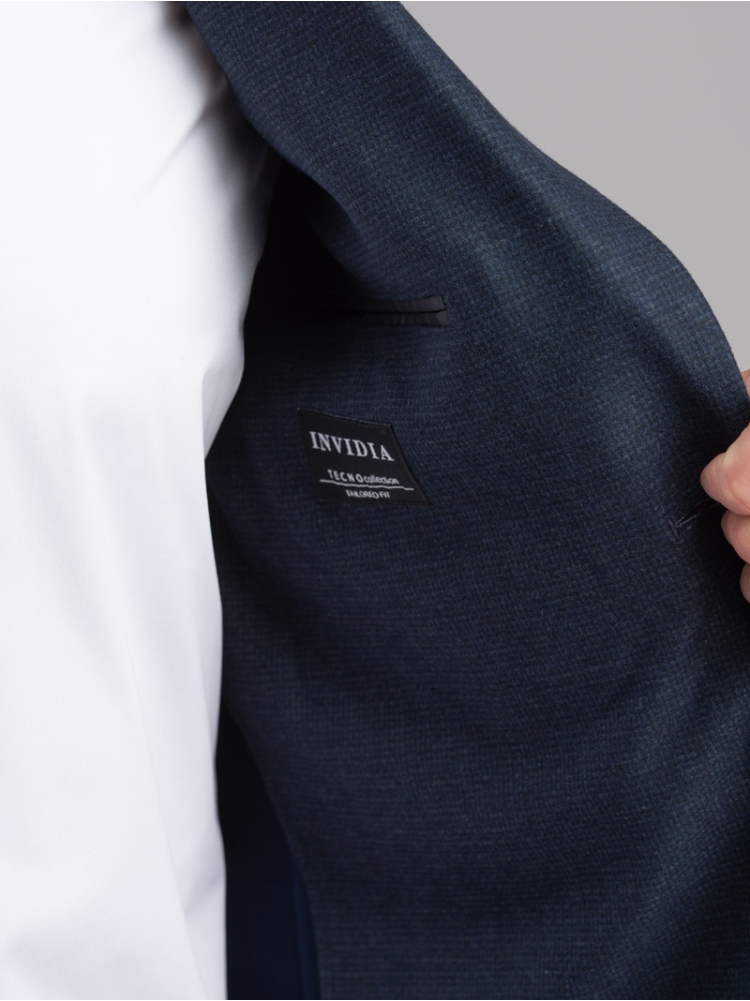 Chaqueta Príncipe de Gales de hombre en jersey azul