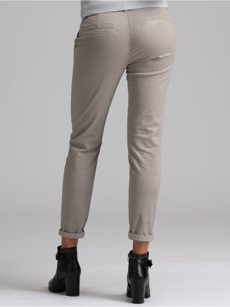 Pantalone donna chino in gabardina di cotone