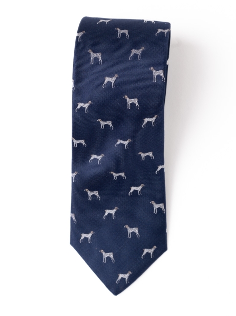 Corbata de caballero de seda con estampado de perritos