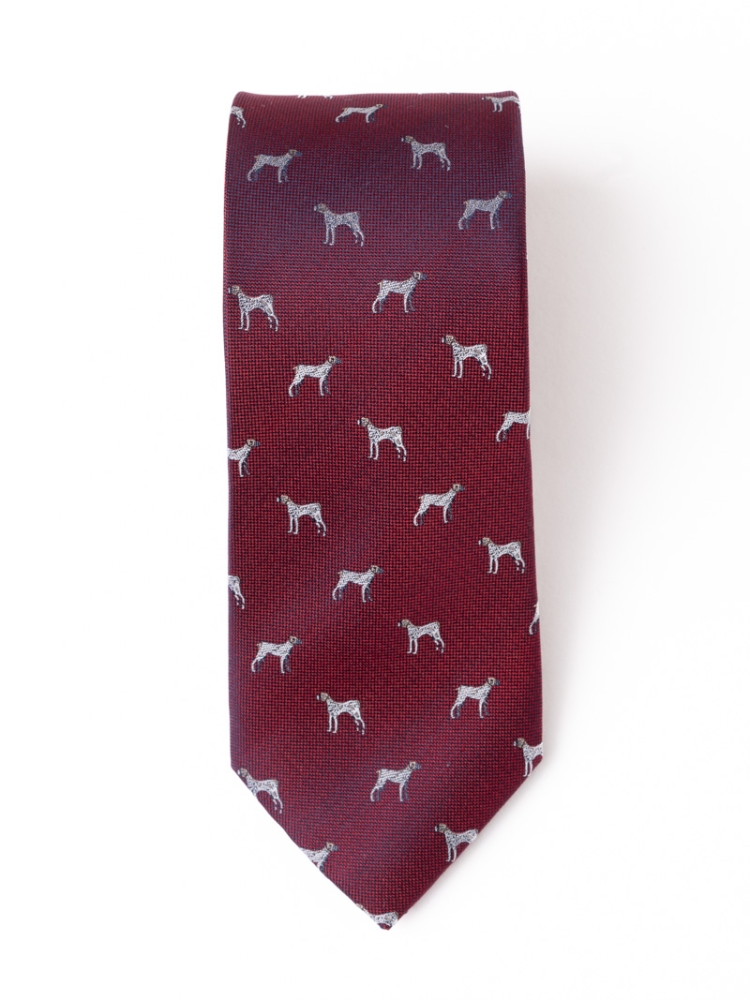 Corbata de caballero de seda con estampado de perritos