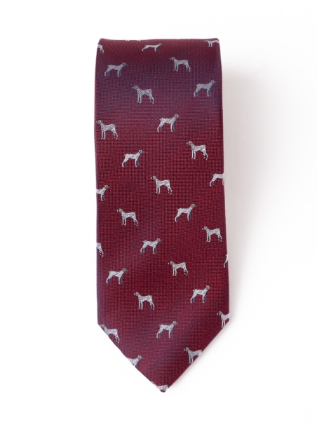 Corbata de caballero de seda con estampado de perritos