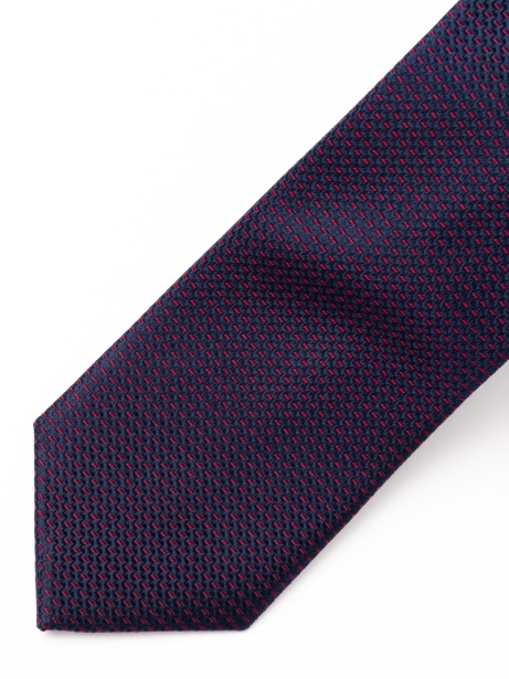 Cravatta uomo in seta con disegno operato bicolore 2
