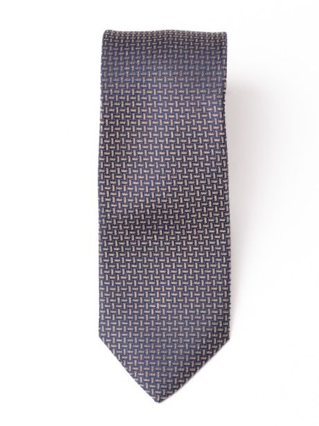 Cravatta uomo misto seta con micro disegno intrecciato