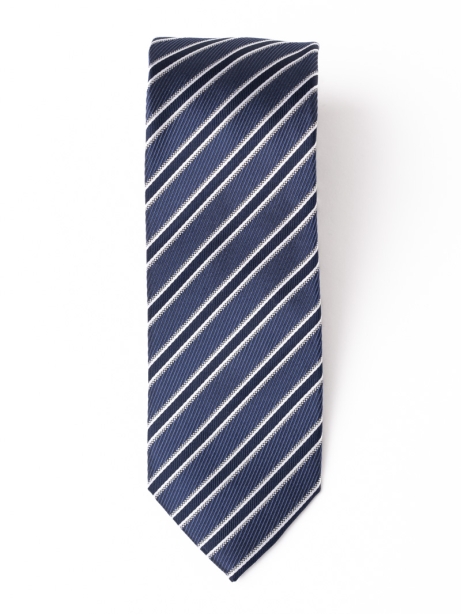 Corbata de caballero de seda con estampado de cintas estrechas del regimiento