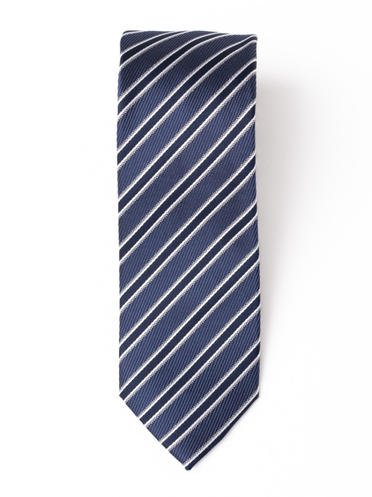 Corbata de caballero de seda con estampado de cintas estrechas del regimiento