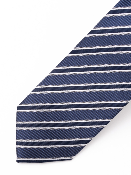 Corbata de caballero de seda con estampado de cintas estrechas del regimiento 2