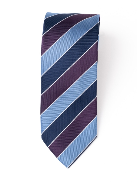 Corbata de caballero de seda con rayas anchas del regimiento