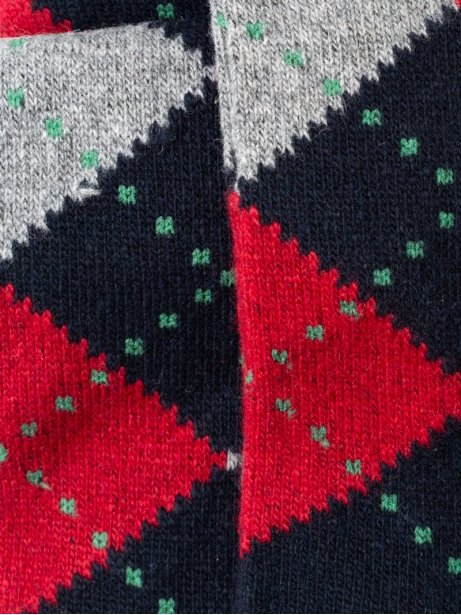 Calcetines de cachemira con estampado de rombos para hombre 2