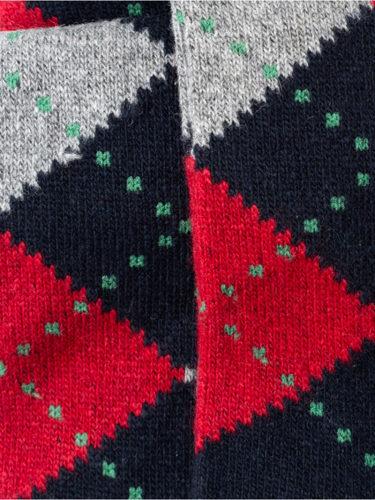 Calcetines de cachemira con estampado de rombos para hombre