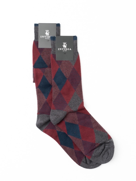 Calcetines de hombre con estampado geométrico de rombos