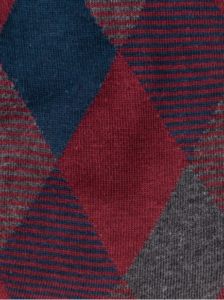 Calcetines de hombre con estampado geométrico de rombos 2