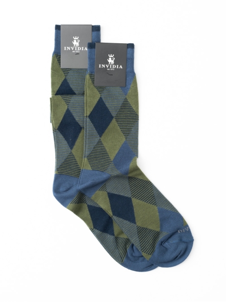 Calcetines de hombre con estampado geométrico de rombos