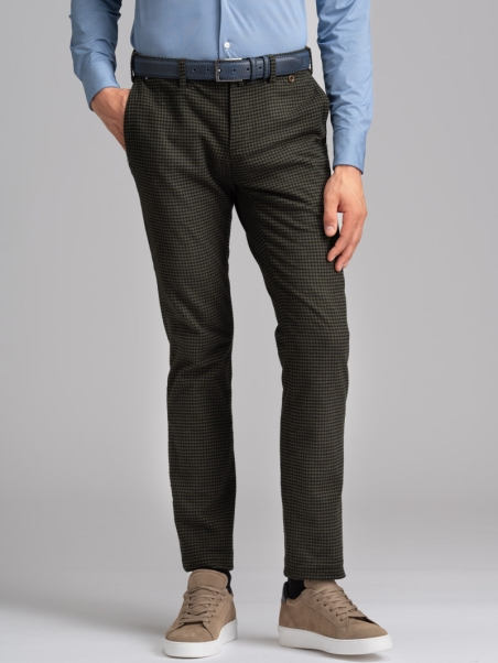 Pantalone uomo tinto filo Vichy con tasca America