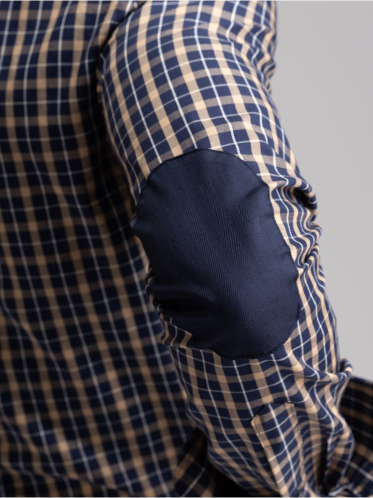 Camicia uomo a quadri con toppe collo button down