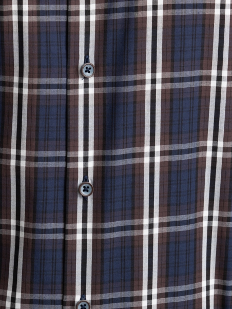 Camicia uomo fantasia madras collo semi francese