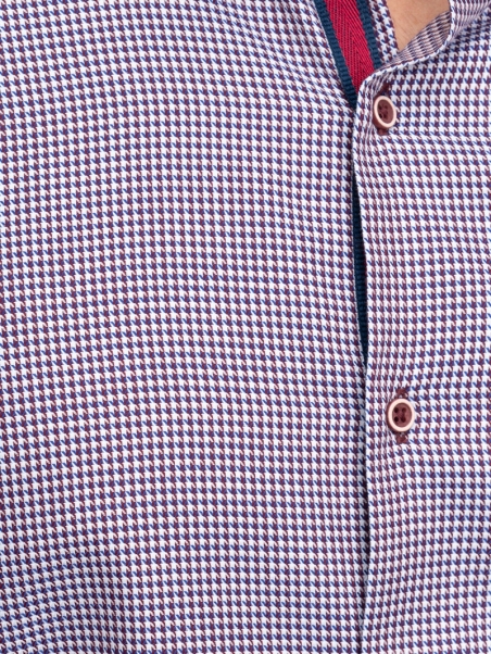 Camisa hombre pata de gallo cuello semifrancés