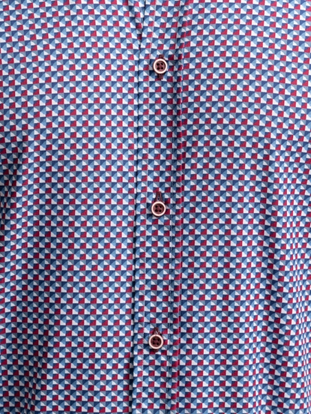 Camicia uomo fantasia geometrica collo button down