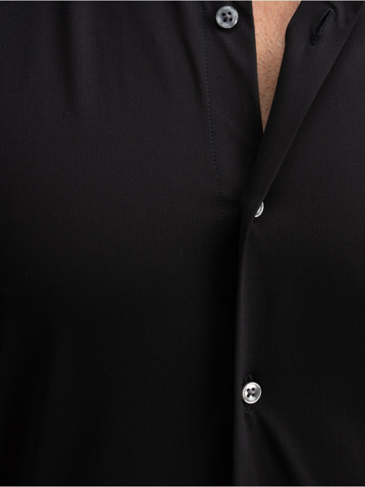 Camicia uomo TECNO armaturata nero collo semi francese