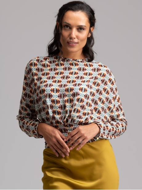 Camisa de mujer en georgette estampado Smog Dot