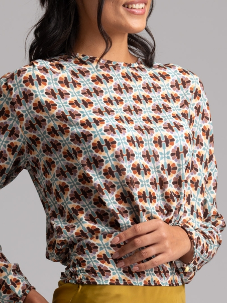 Camisa de mujer en georgette estampado Smog Dot
