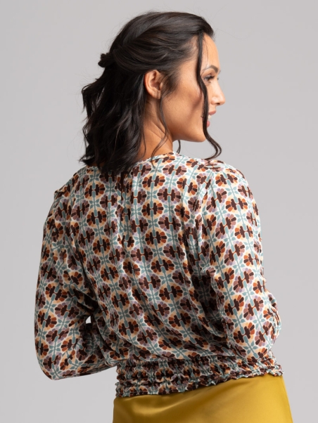 Camisa de mujer en georgette estampado Smog Dot