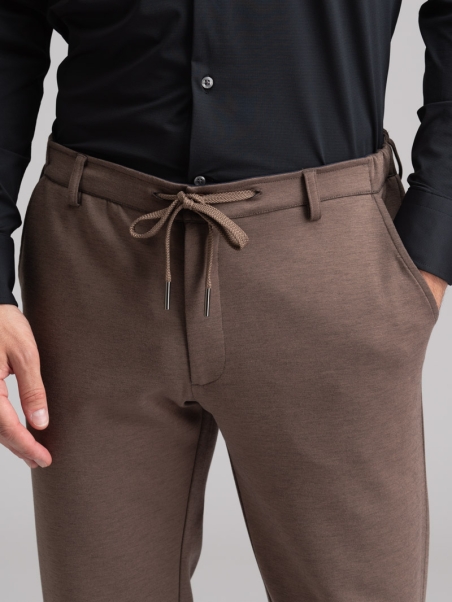 Pantalone uomo chino in tessuto Scuba con elastico