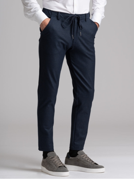 Pantalón azul de punto estampado para hombre